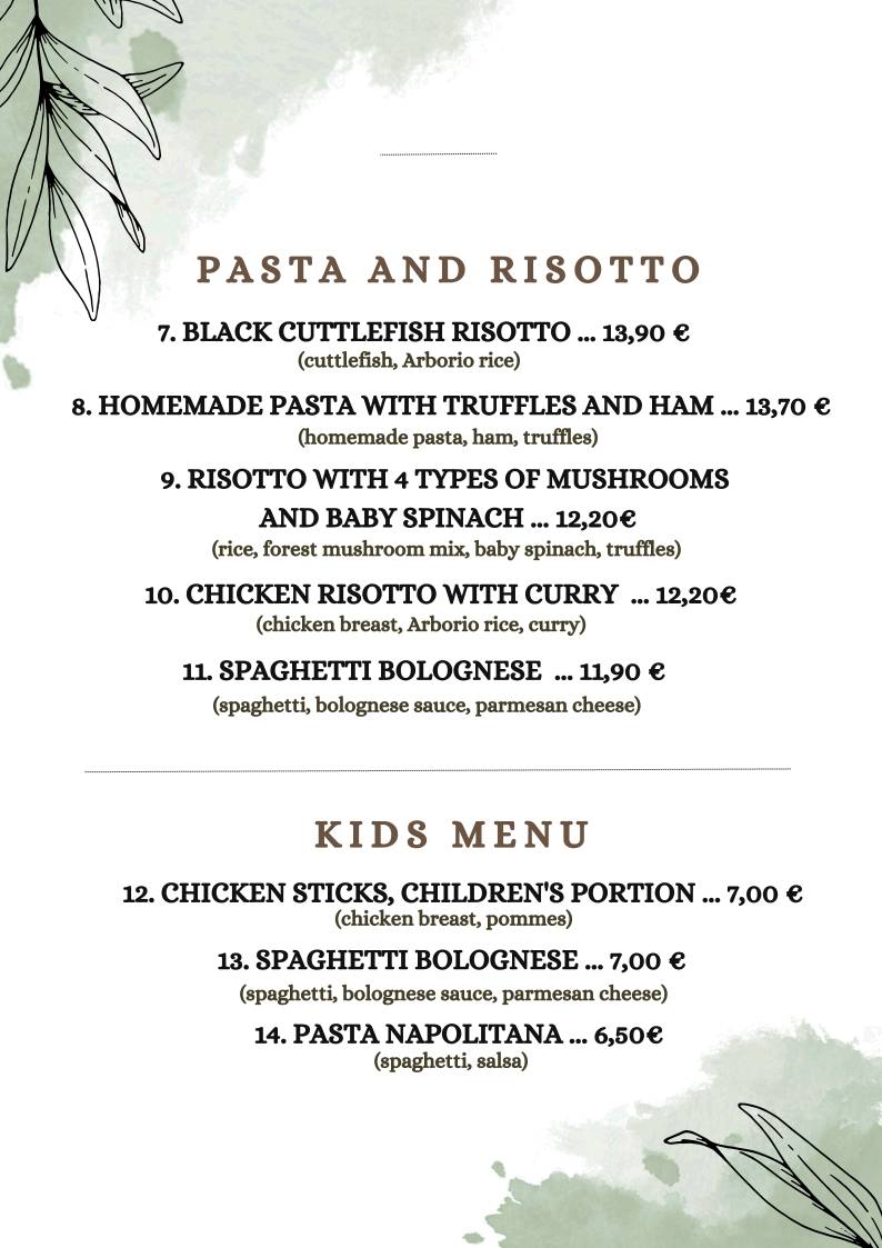 Menu di My Way Bar & Restaurant 