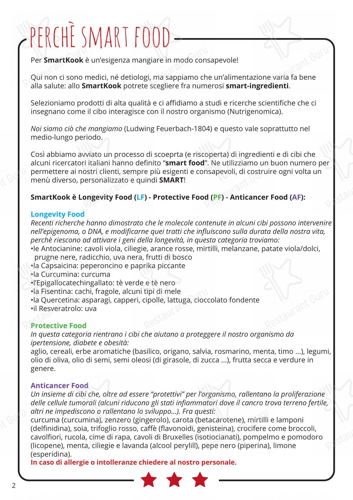 Menu bar per Smart Kook Bar in Milano