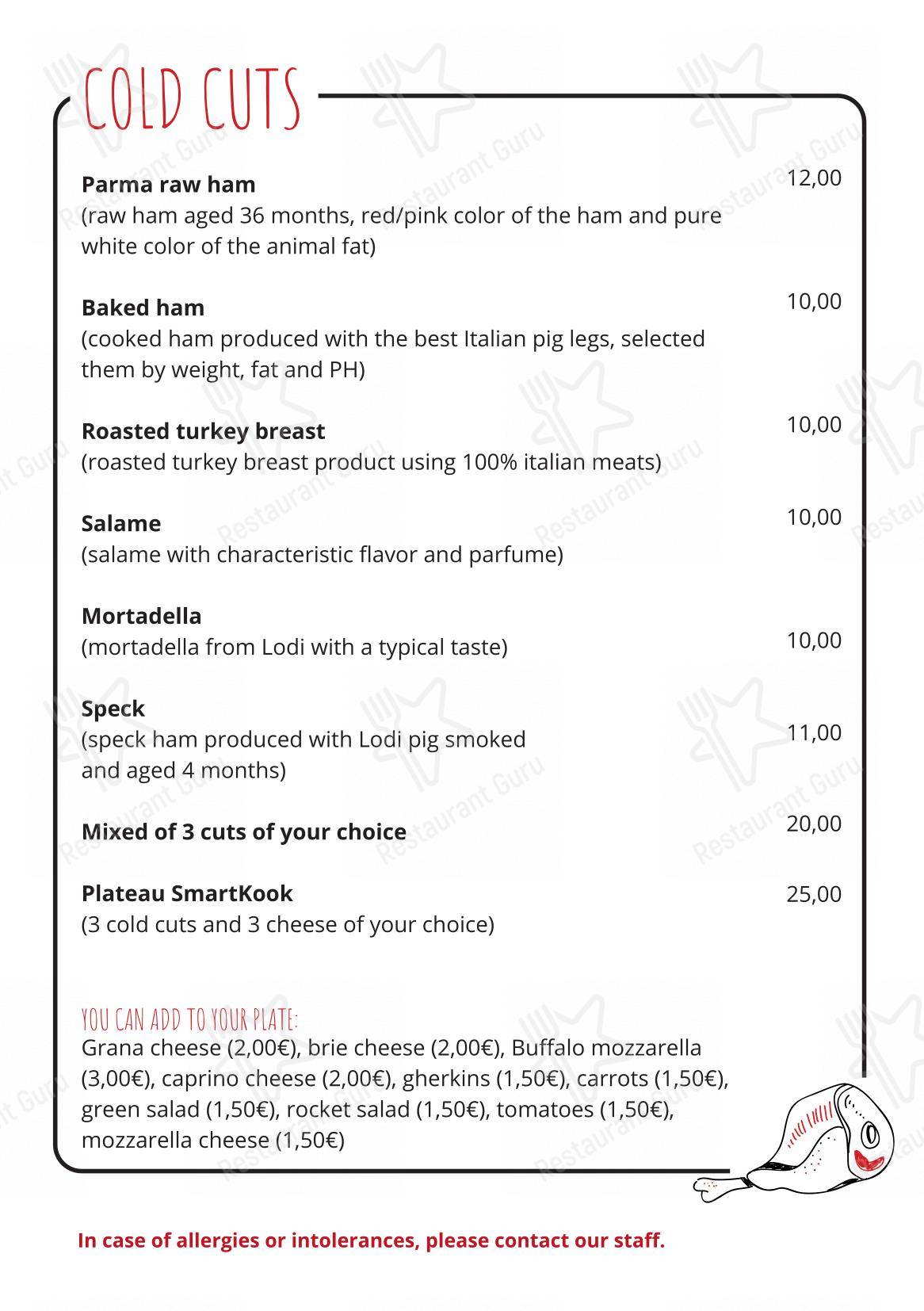 菜单 per Smart Kook Bar pub & bar