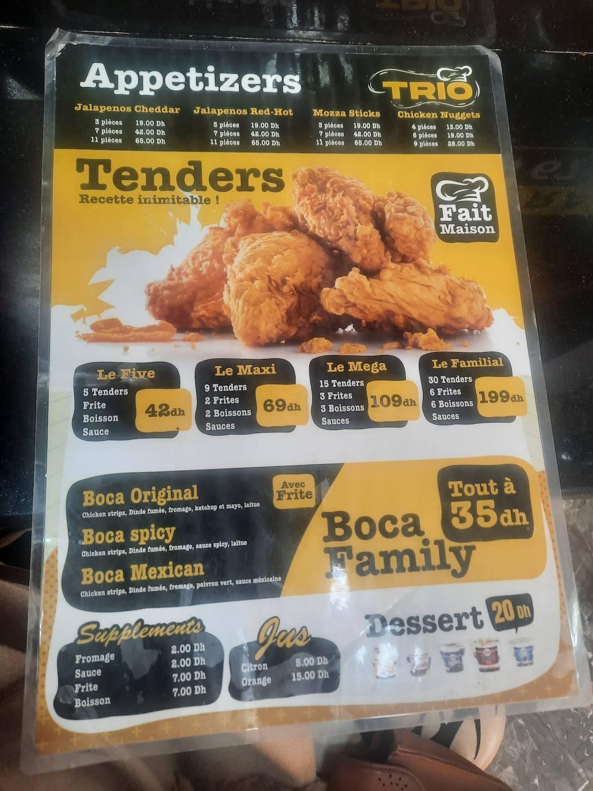 Menu de Snack Trio