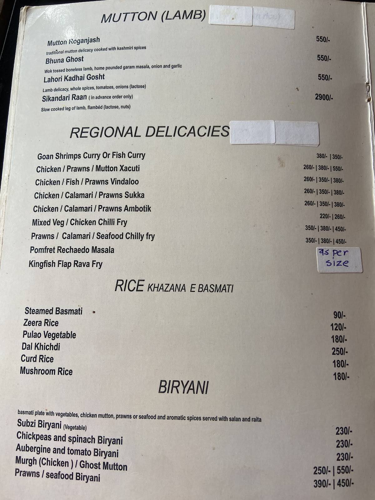 Soma Santripti Restaurant menu