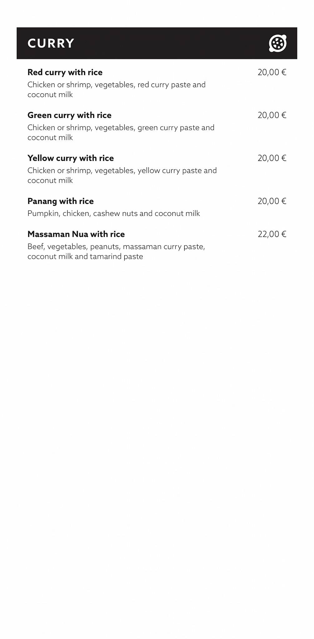 Menu di Spice Asian Food 