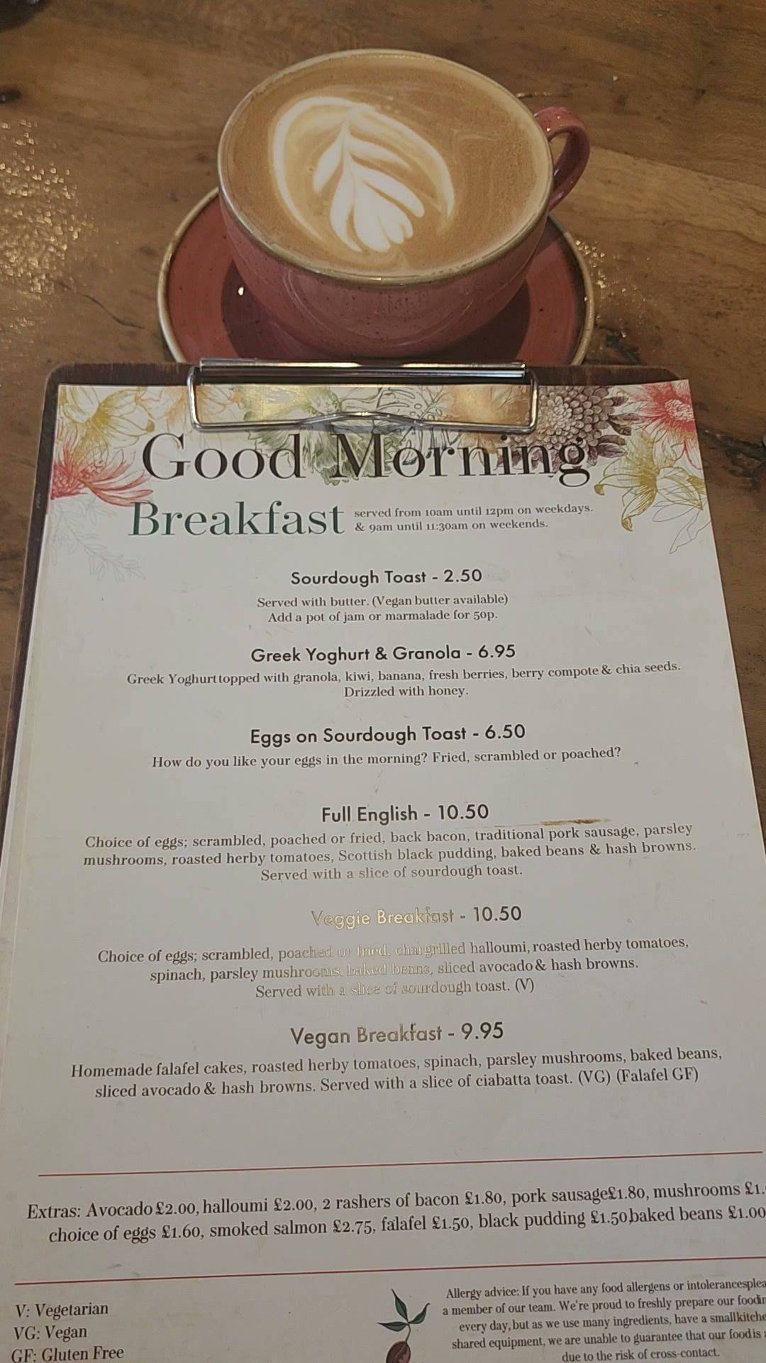 Menu at Sprout Kitchen Garden cafe, Ellesmere Port