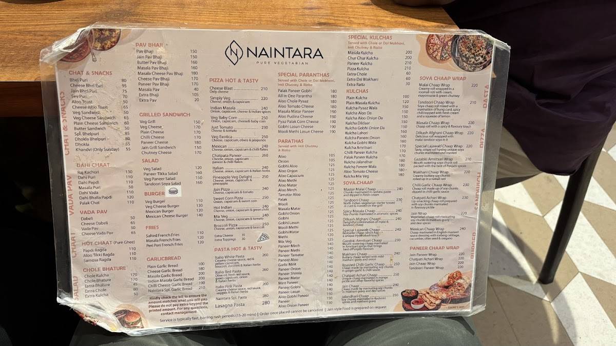 Sri Narsing bhelpuri menu