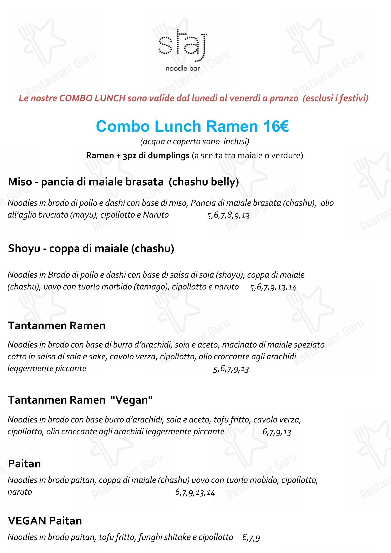 菜单 per Staj Noodle Bar Chiaia in Napoli