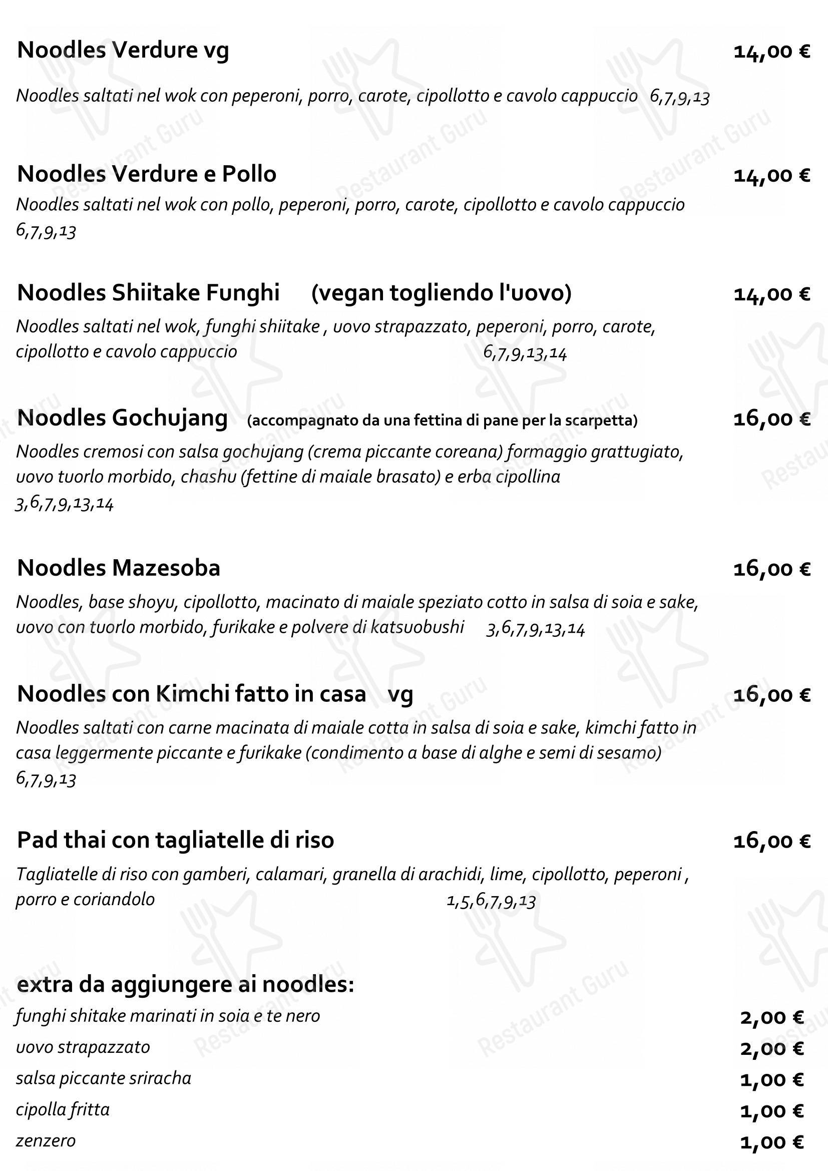 Menu di Staj Noodle Bar Chiaia - Основное меню