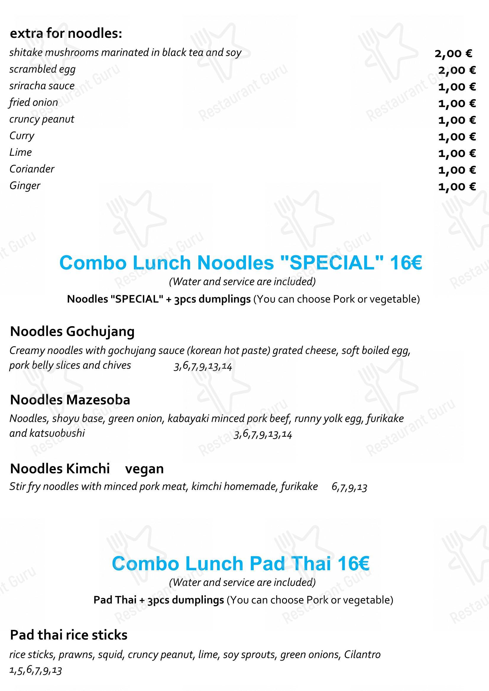 Dinner Menu per Staj Noodle Bar Chiaia in Napoli