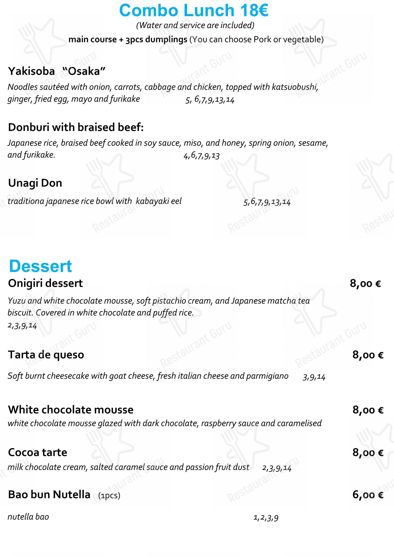 Menu di Staj Noodle Bar Chiaia - Dinner Menu