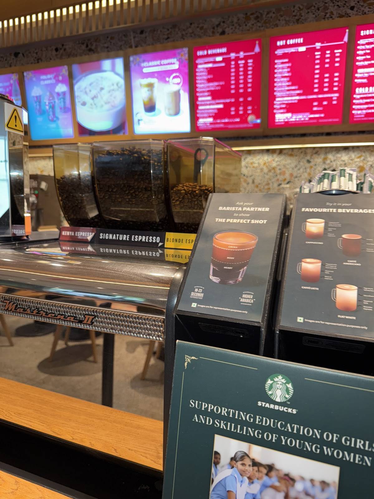 Starbucks menu