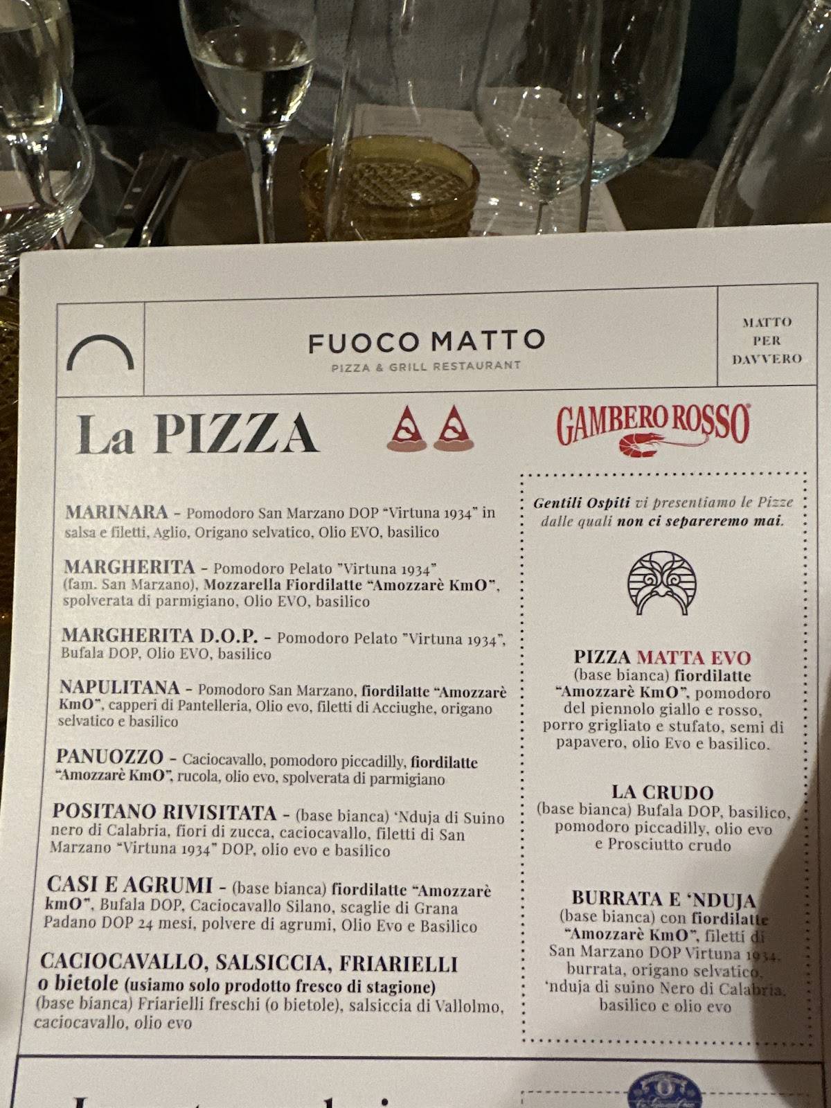Menu di Fuoco Matto 