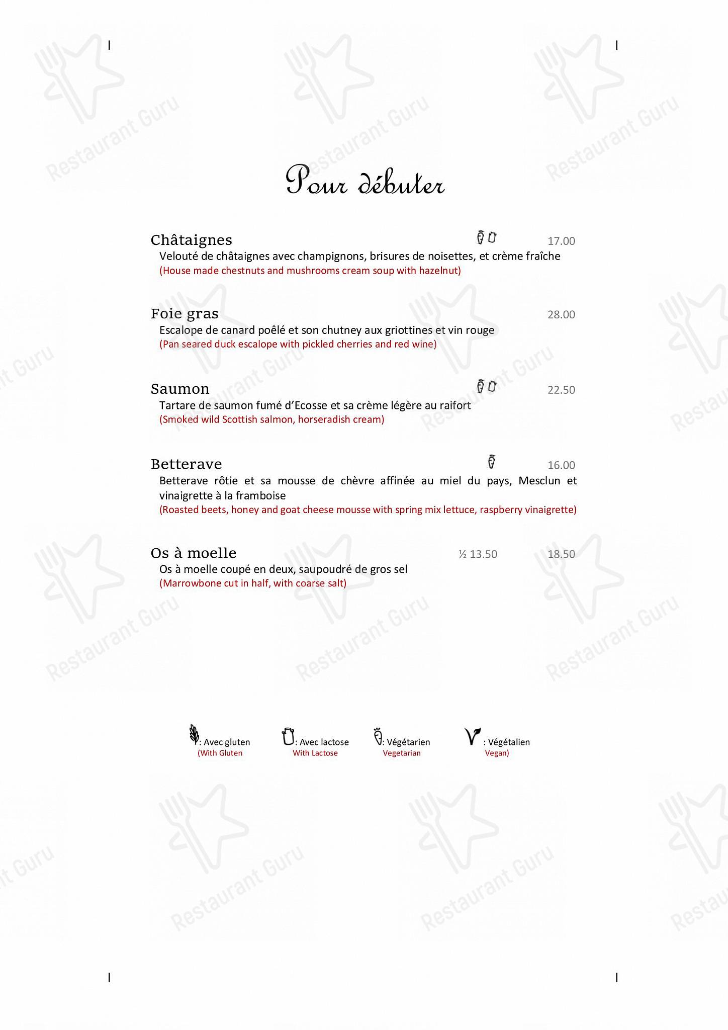 Menu di Restaurant Le Vieux-Chalet - Детское