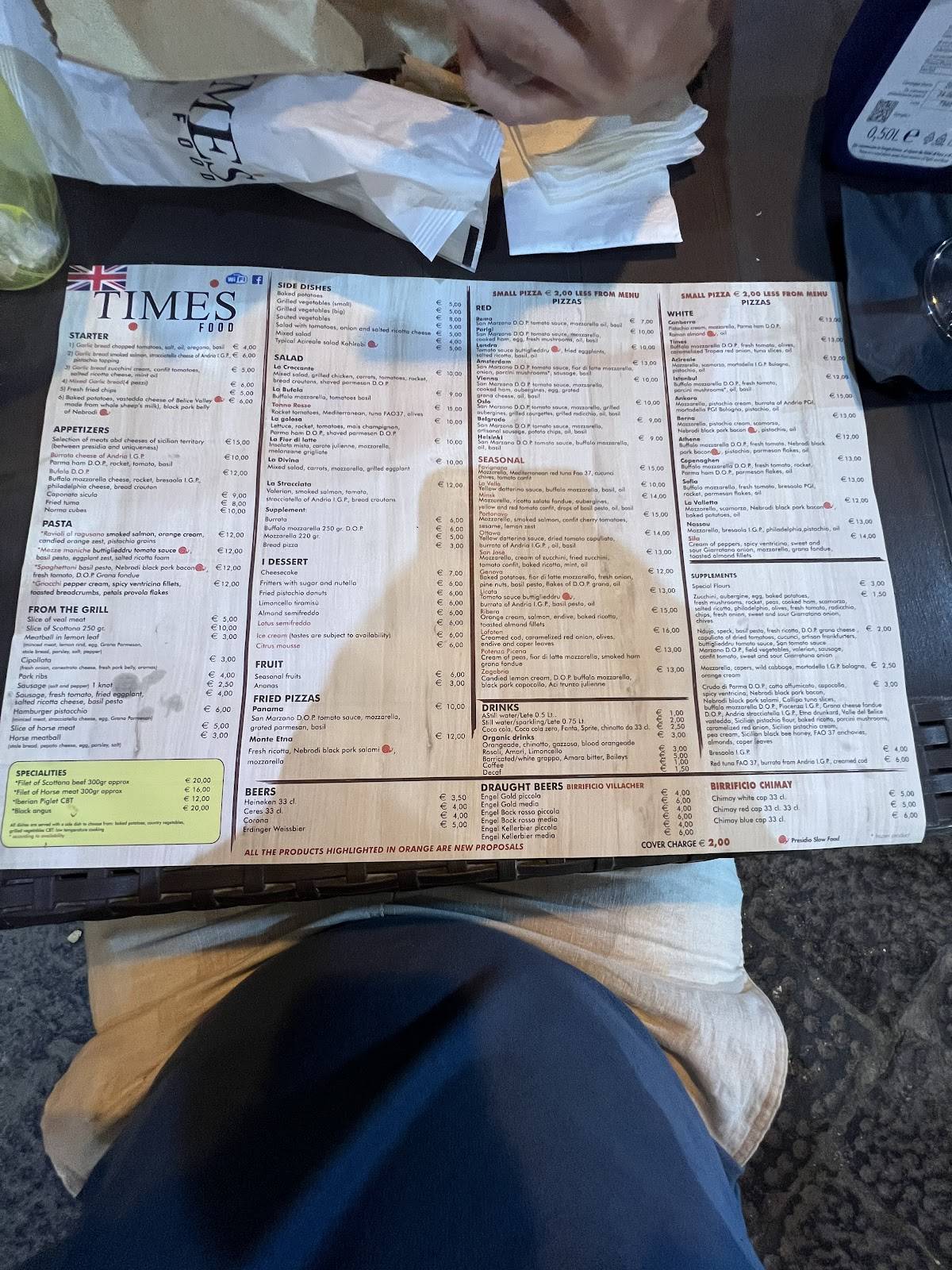 Menu di Times Food 