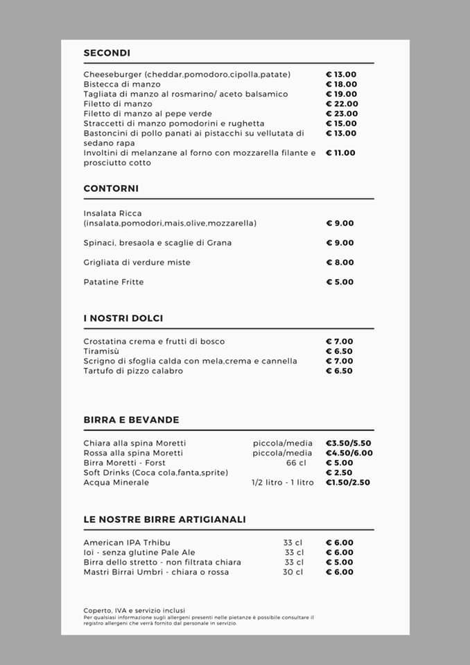 Menu di Stella Gemella 