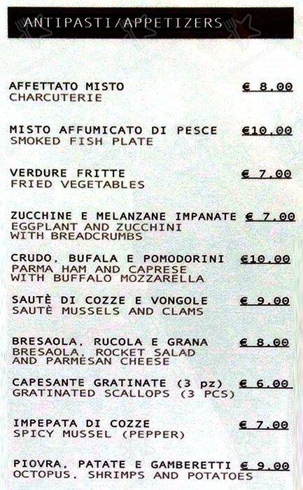 Menu di Stella di Juliette 