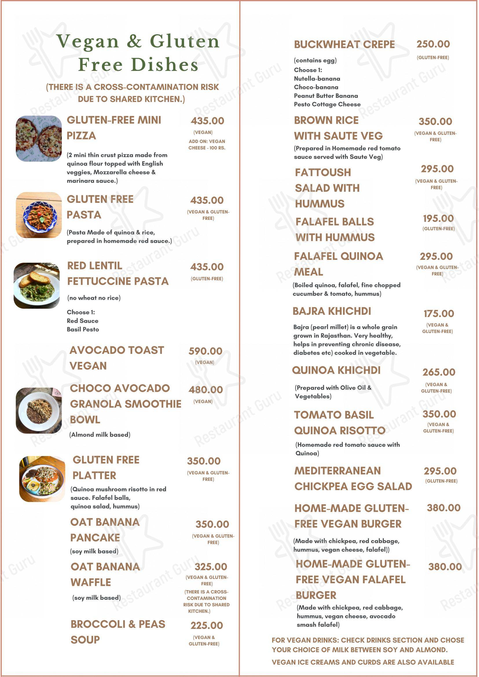 Menu for the Stepout Cafe cafe