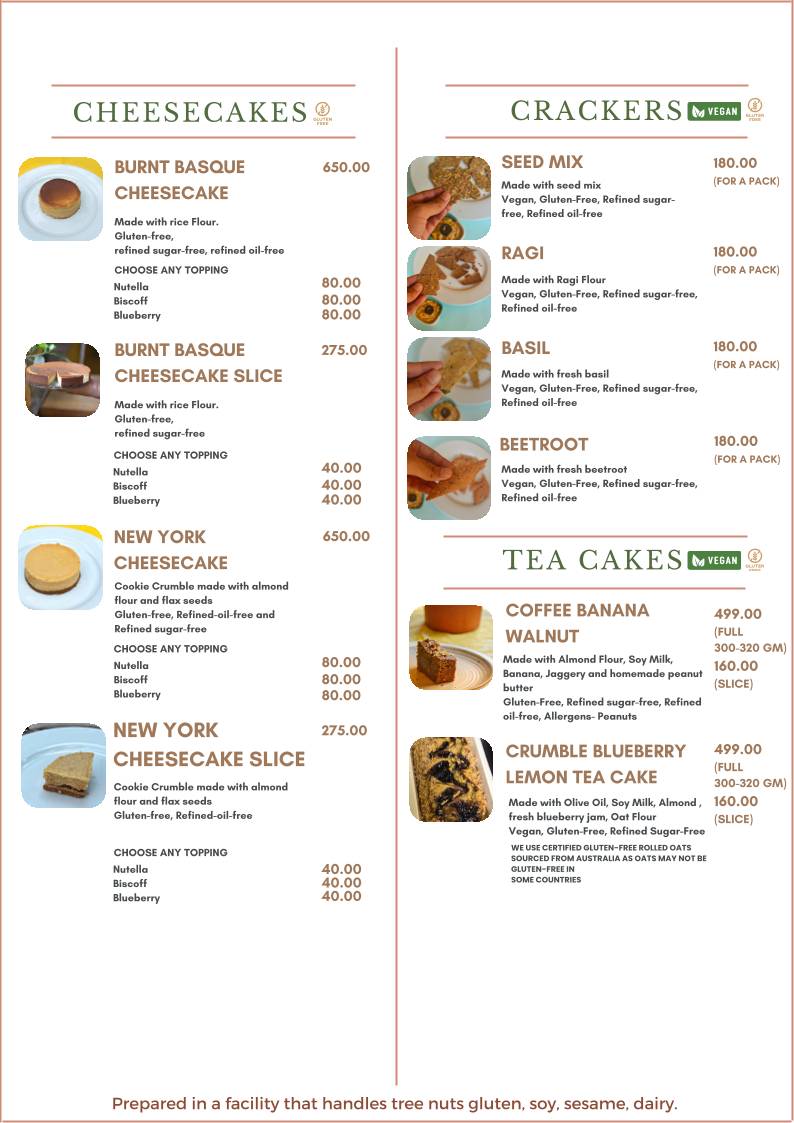 Stepout Cafe menu
