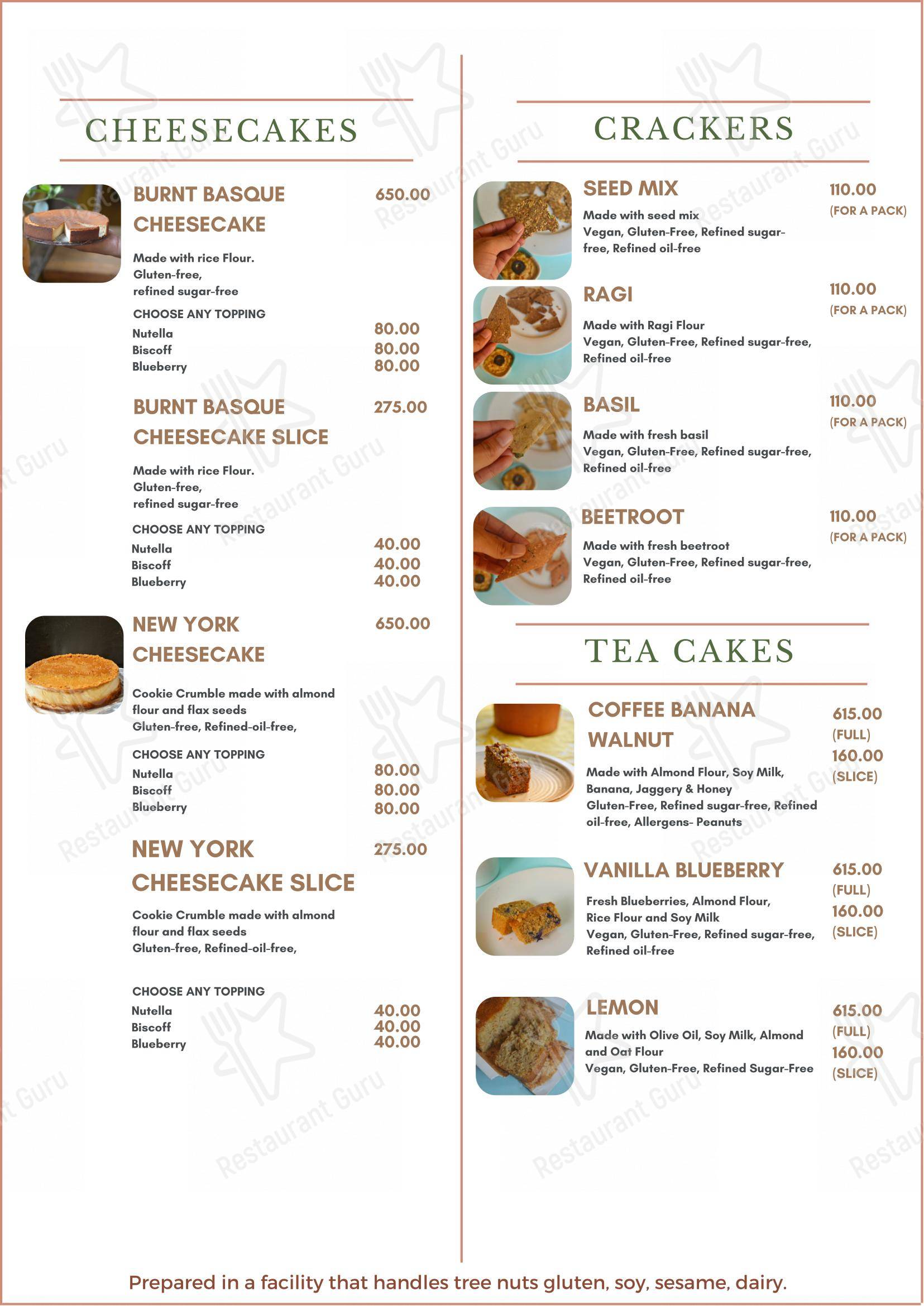 Menu for the Stepout Cafe cafe