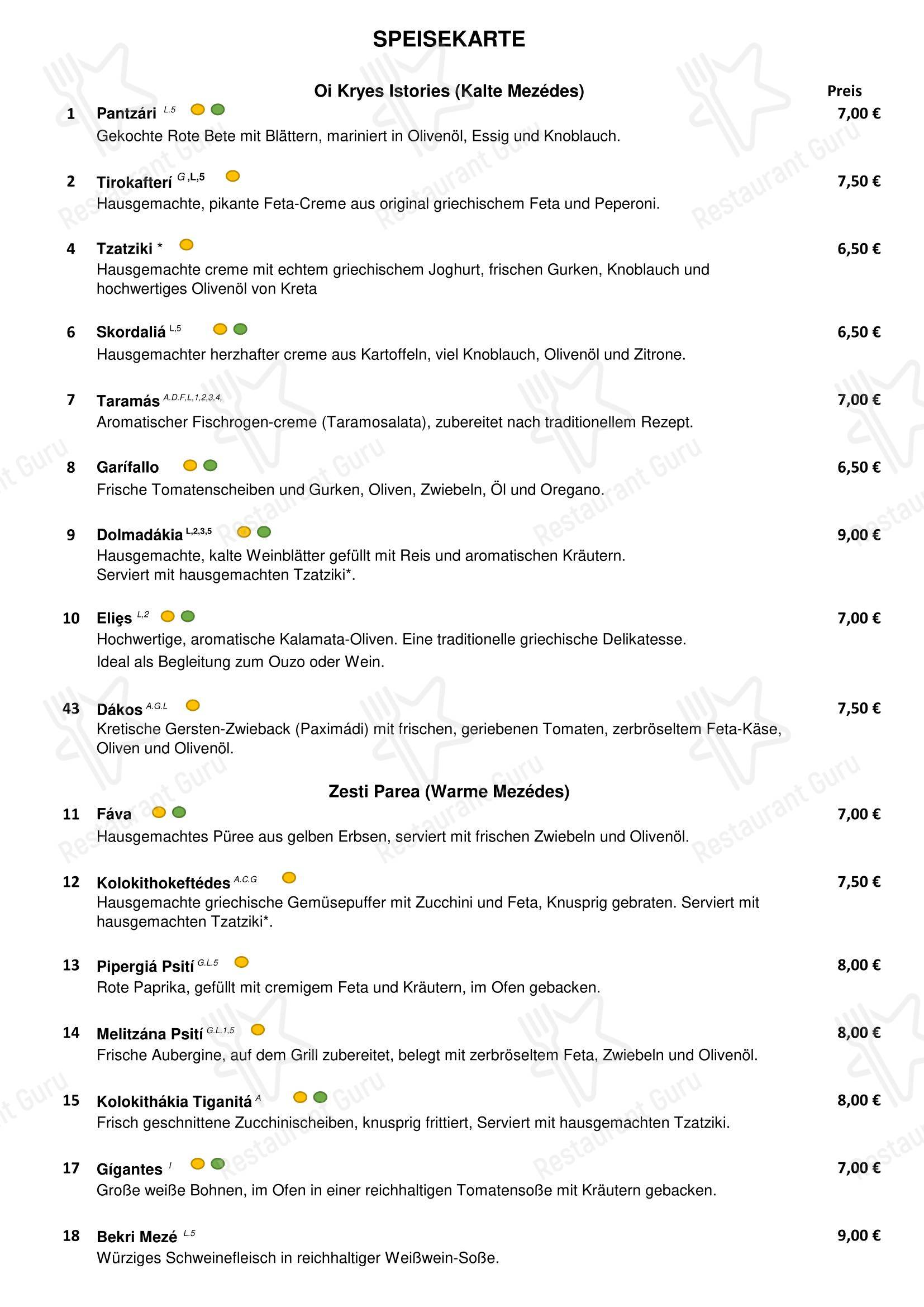 Stiftskeller dans Fröndenberg - Menu bar