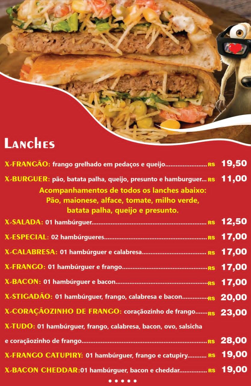 Stigadão Lanches E Pizzas Ronda cardápio