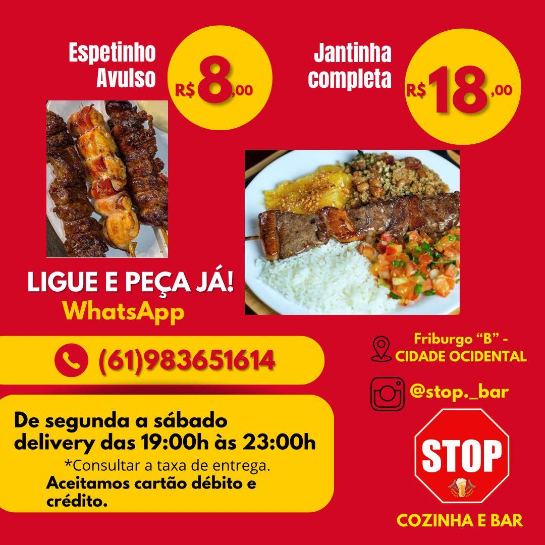 Stop Bar cardápio