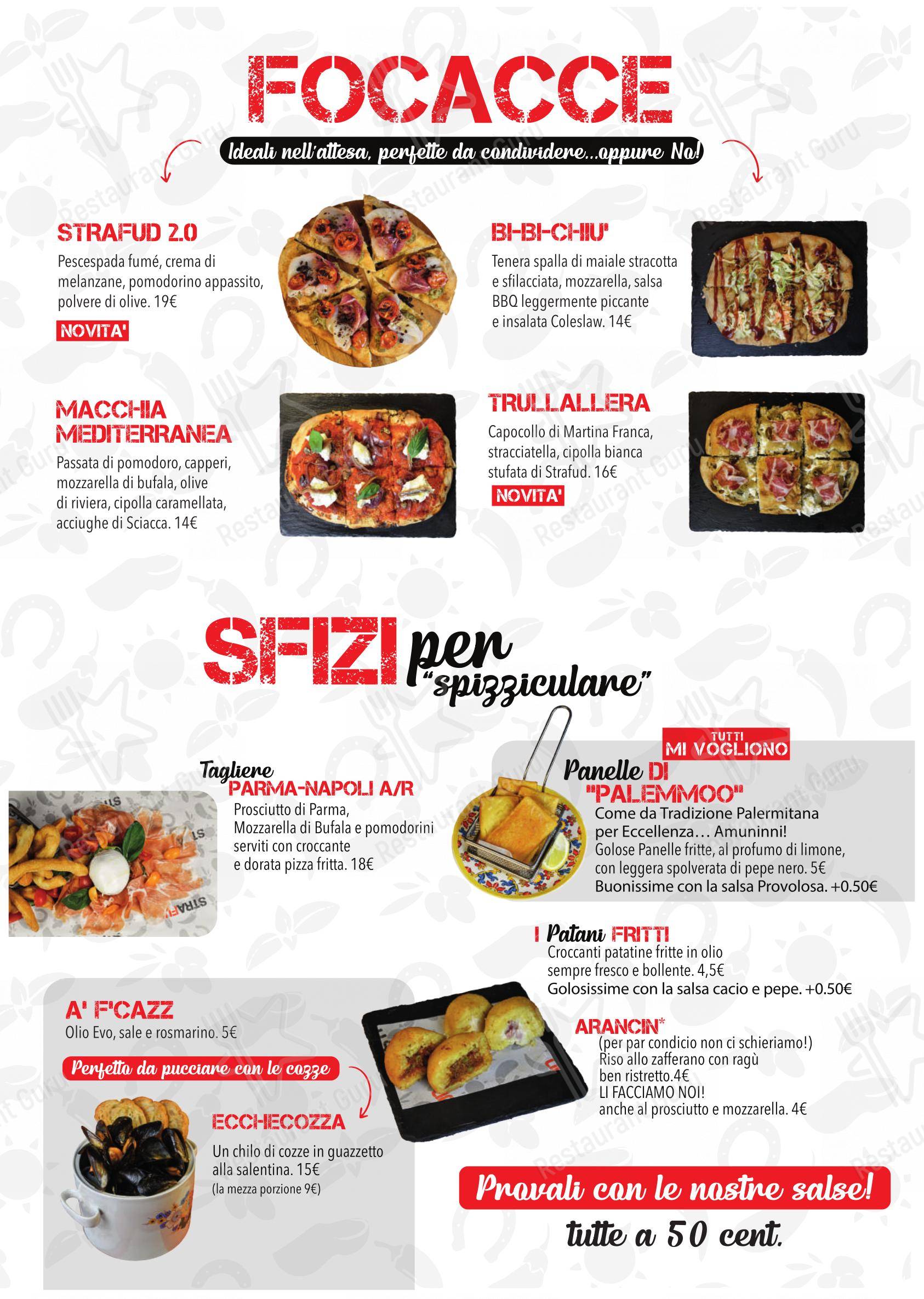 Menu bar per Strafud ristorante