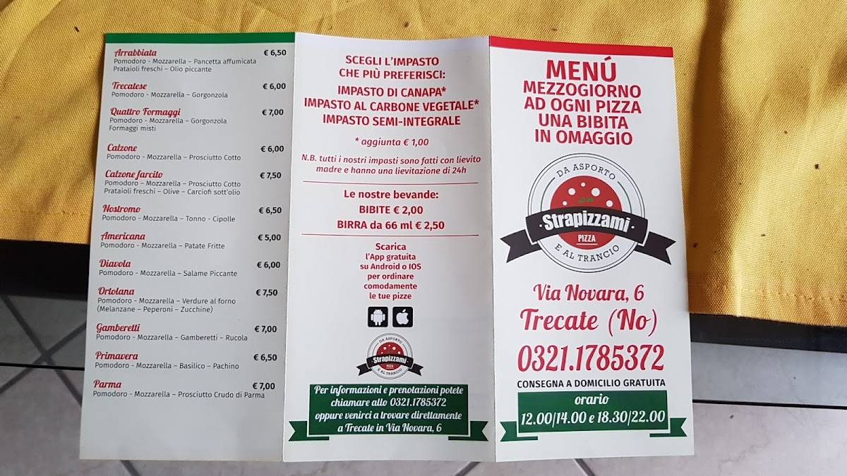 Menu di Strapizzami 