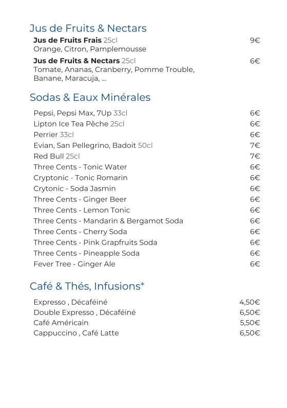 Menu de L'Archipel