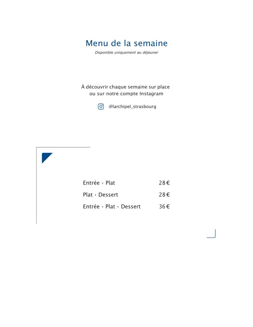 Menu de L'Archipel