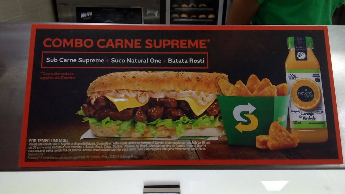 Subway cardápio