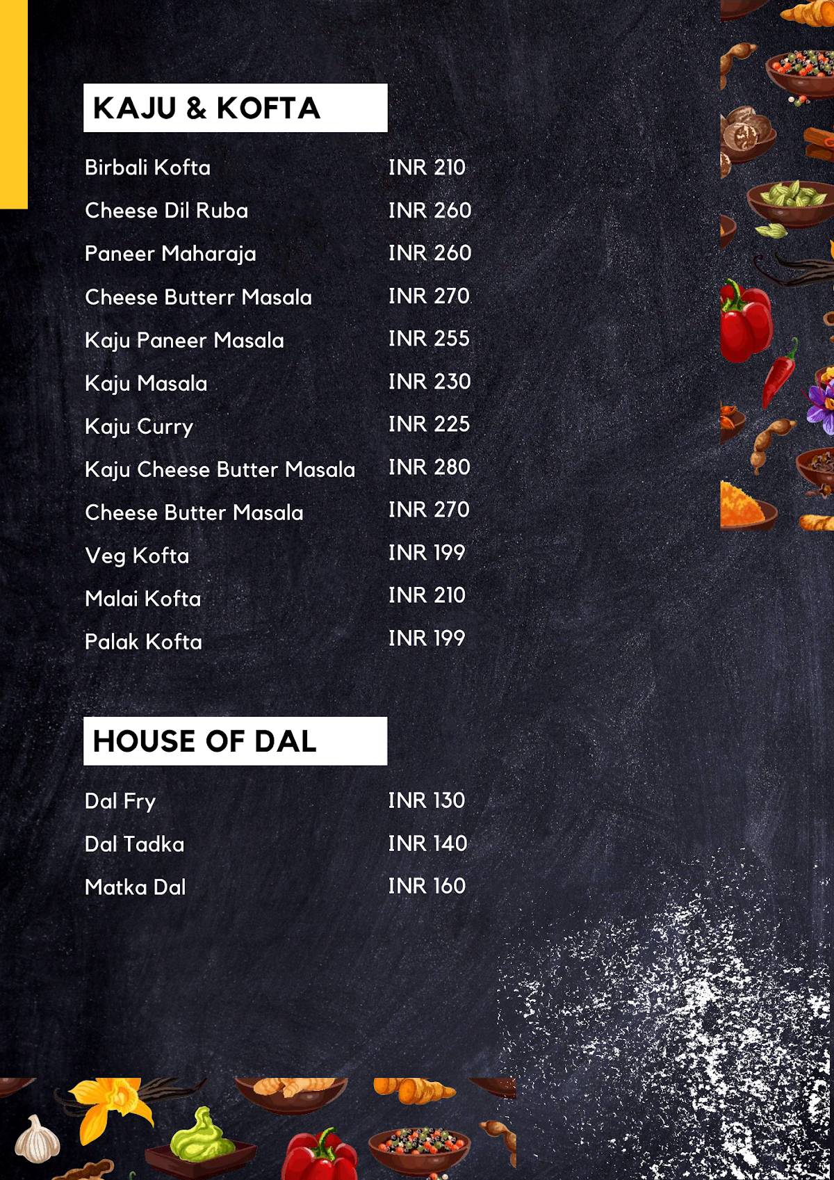 The Desi Wok menu