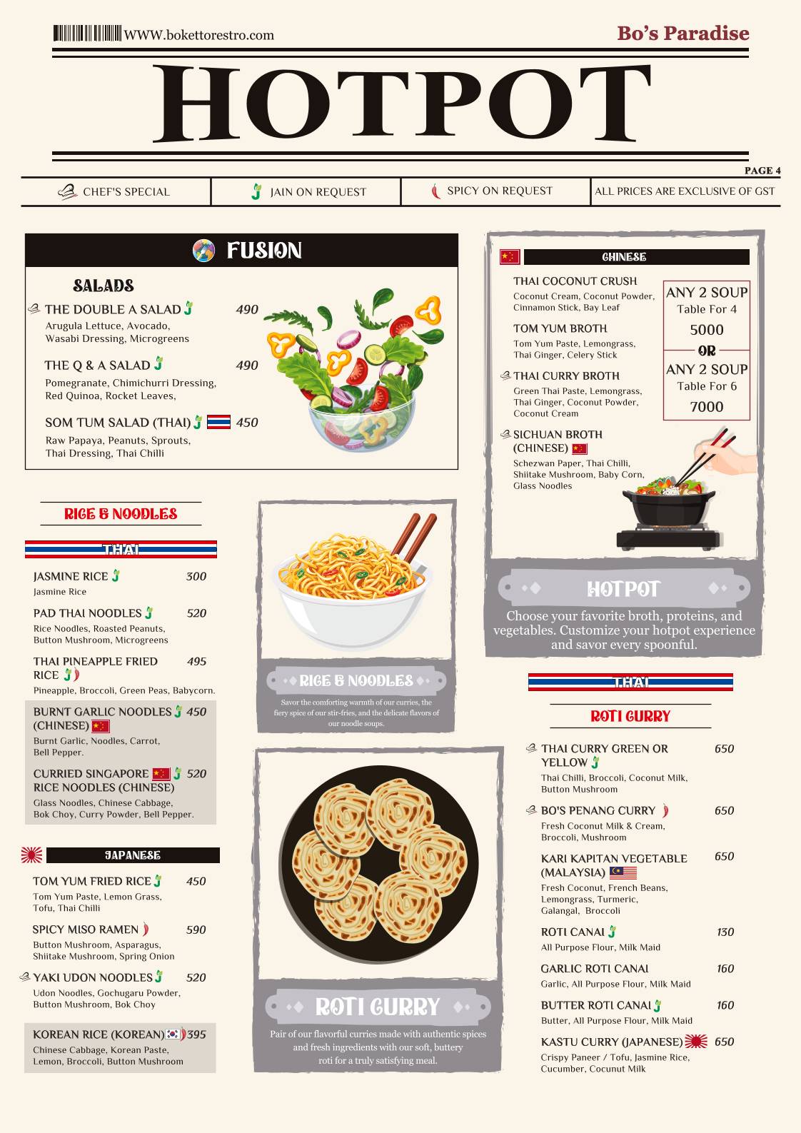 Boketto Restro Modern Cafe menu