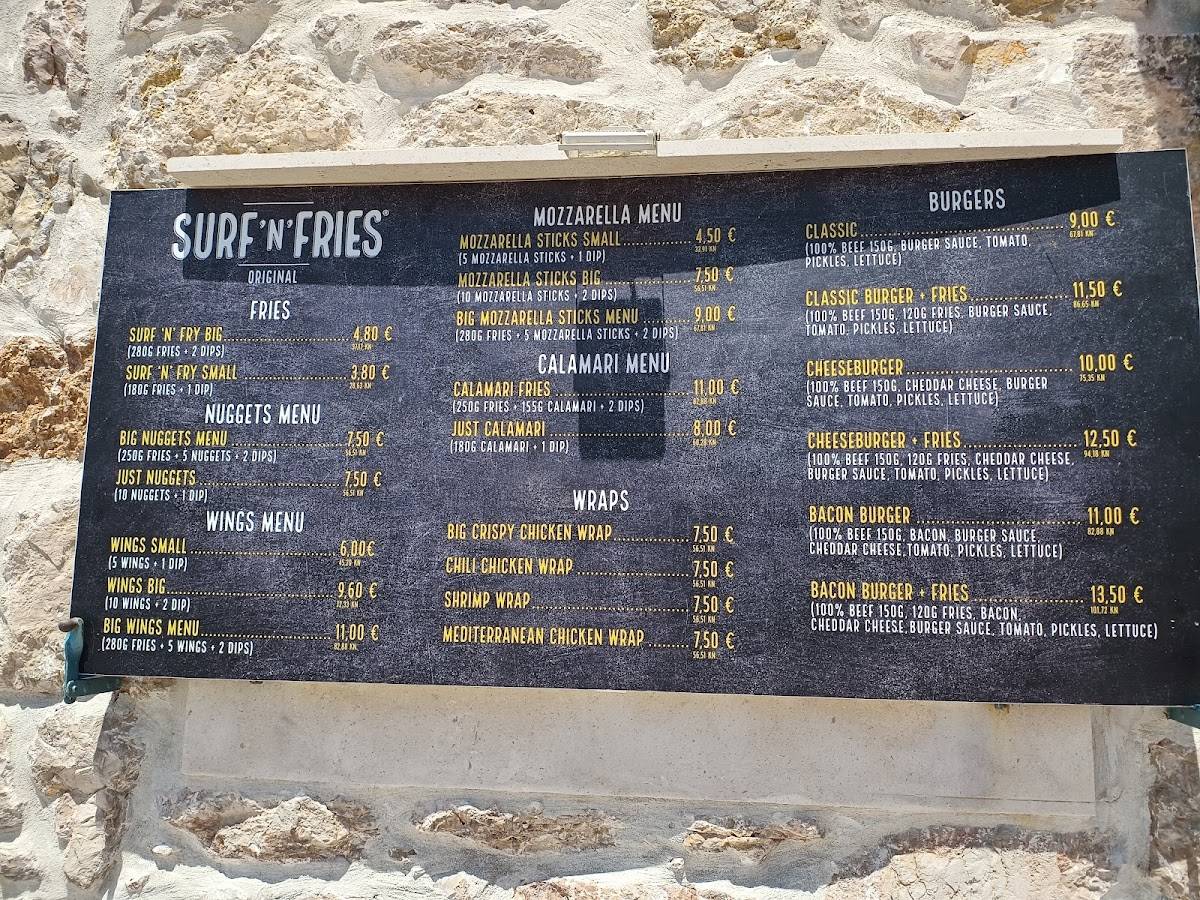 Menu di Surf'n fries 