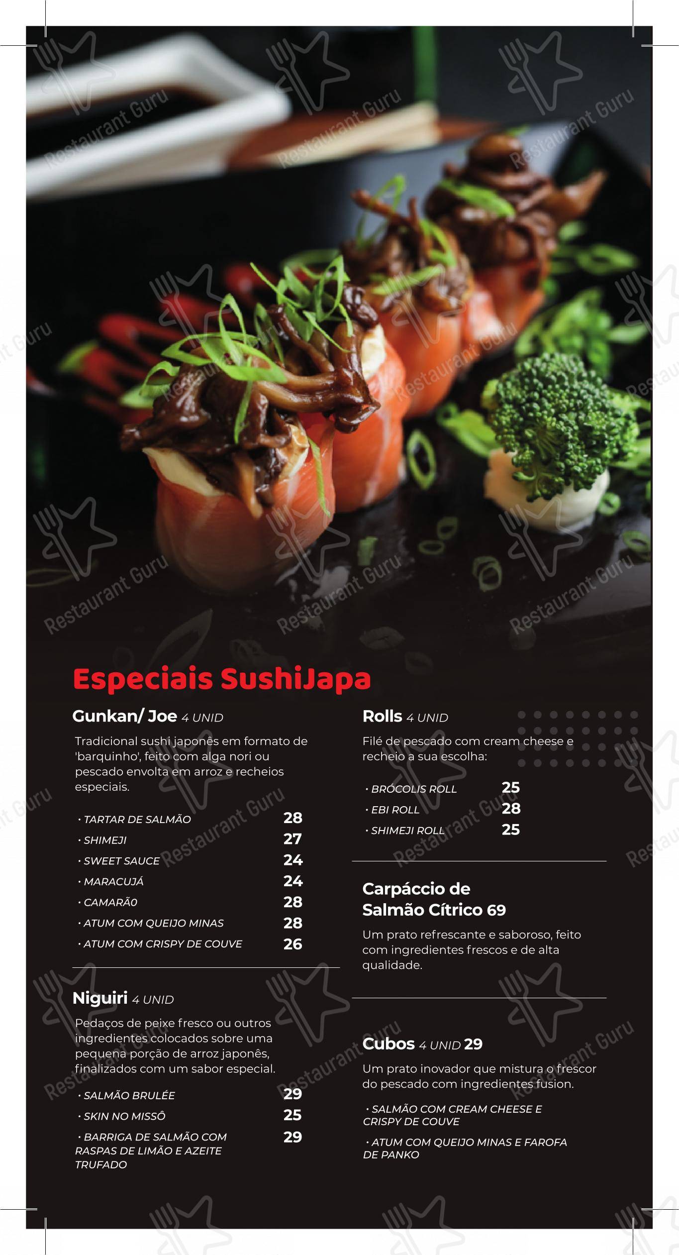 Menu para Sushi Japa Ipatinga em Ipatinga