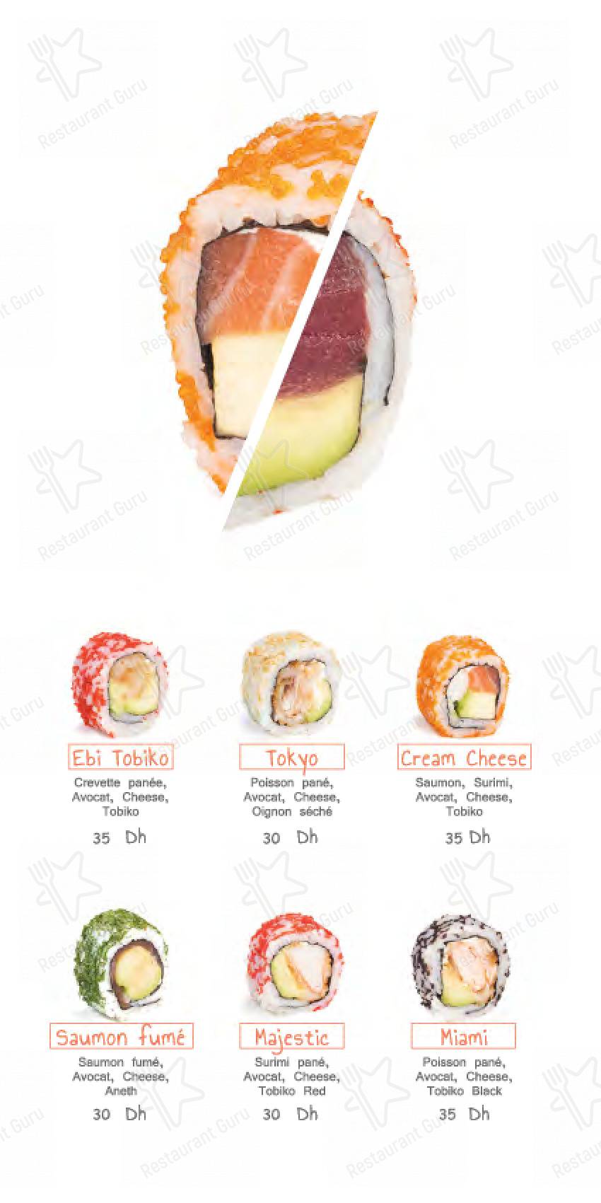 Menu pour Sushi house Hay Riad - plats et boissons