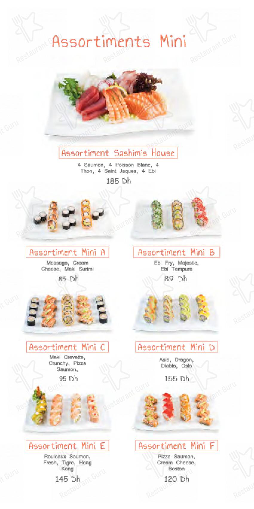Menu pour Sushi house Hay Riad restaurant