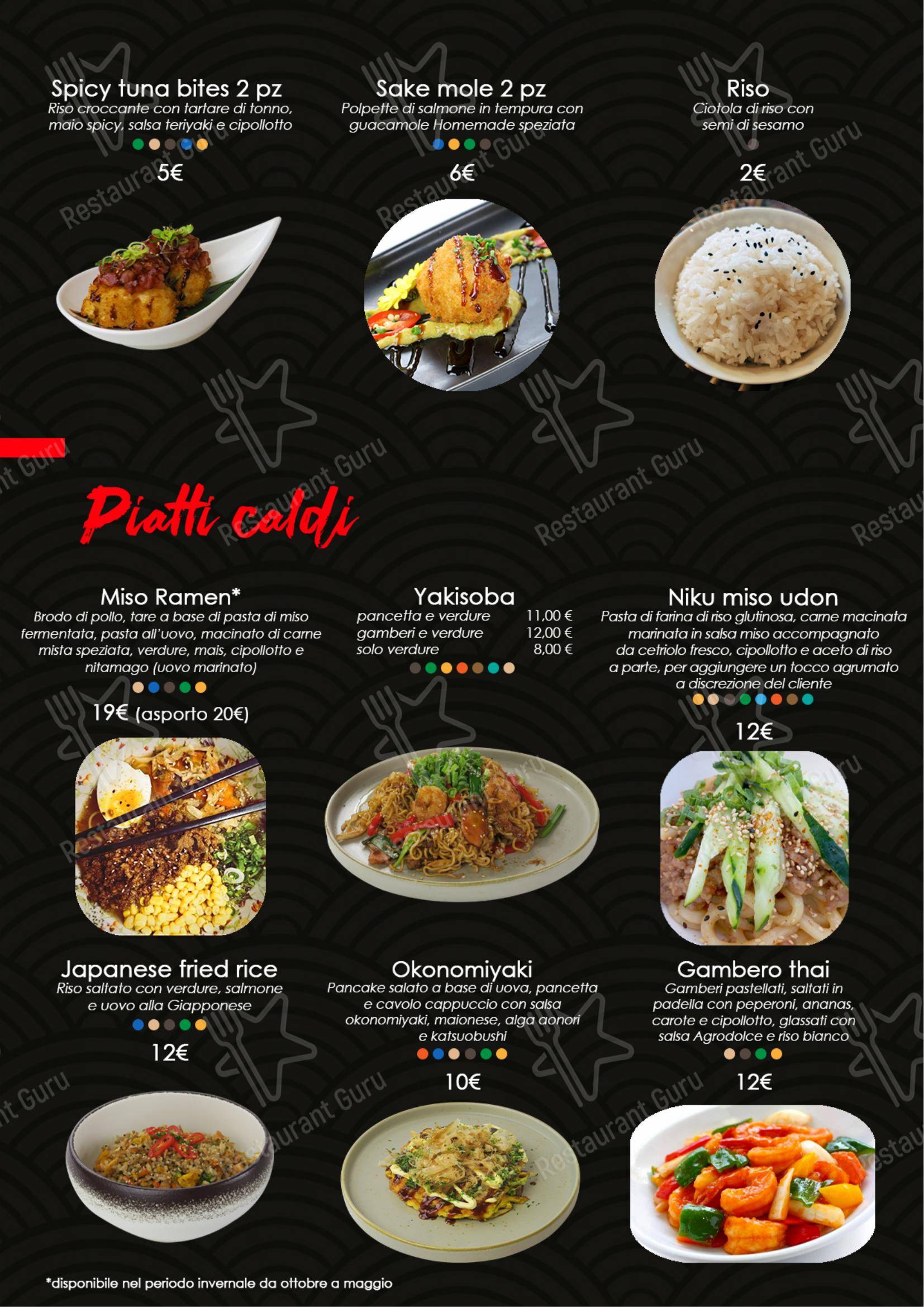 Menu per Sushic in Acqualagna