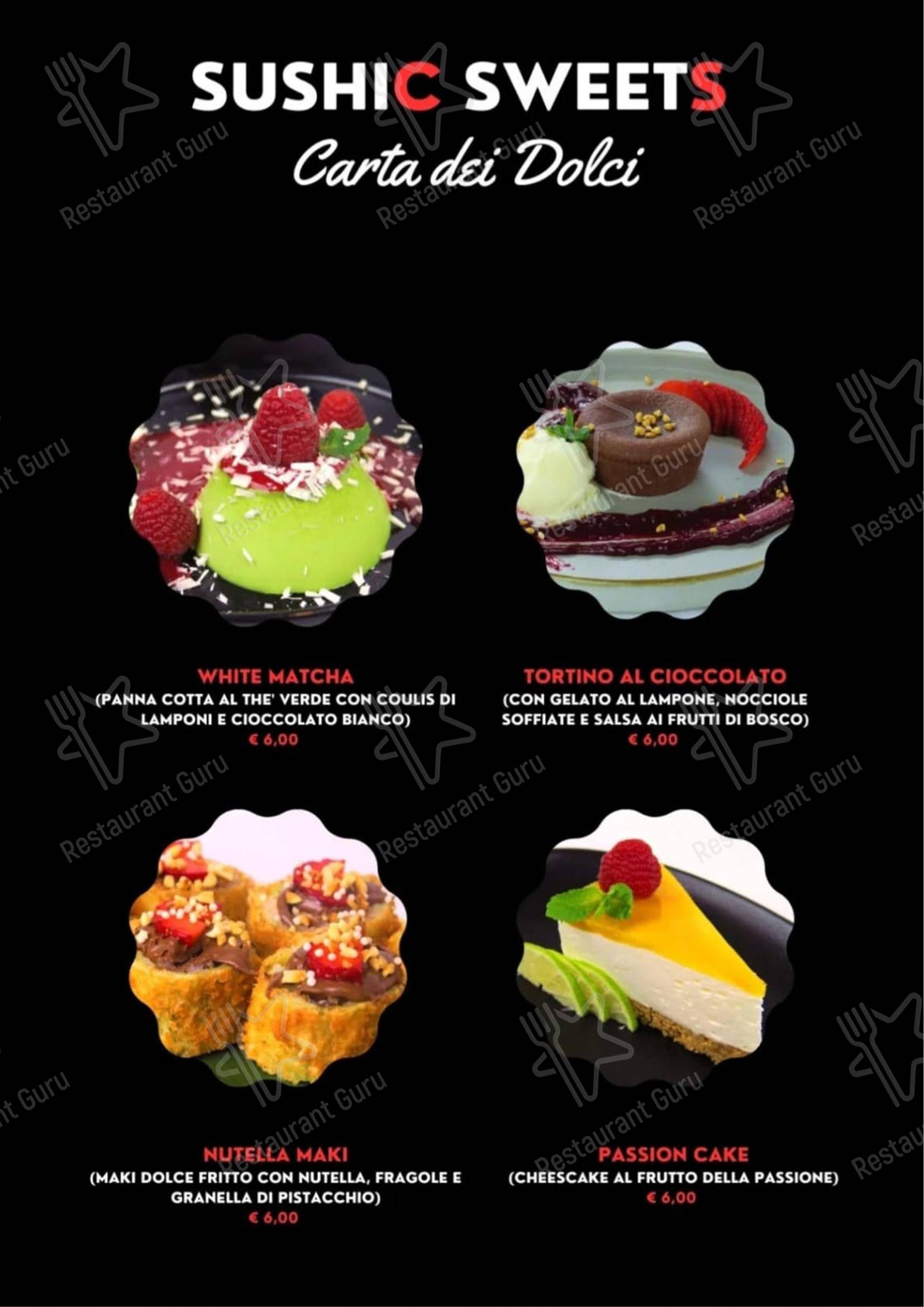 Menu per Sushic ristorante