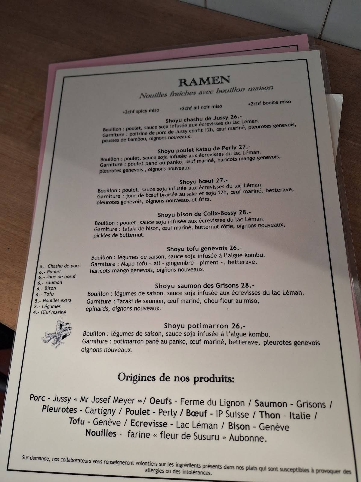 Menu di Susuru 