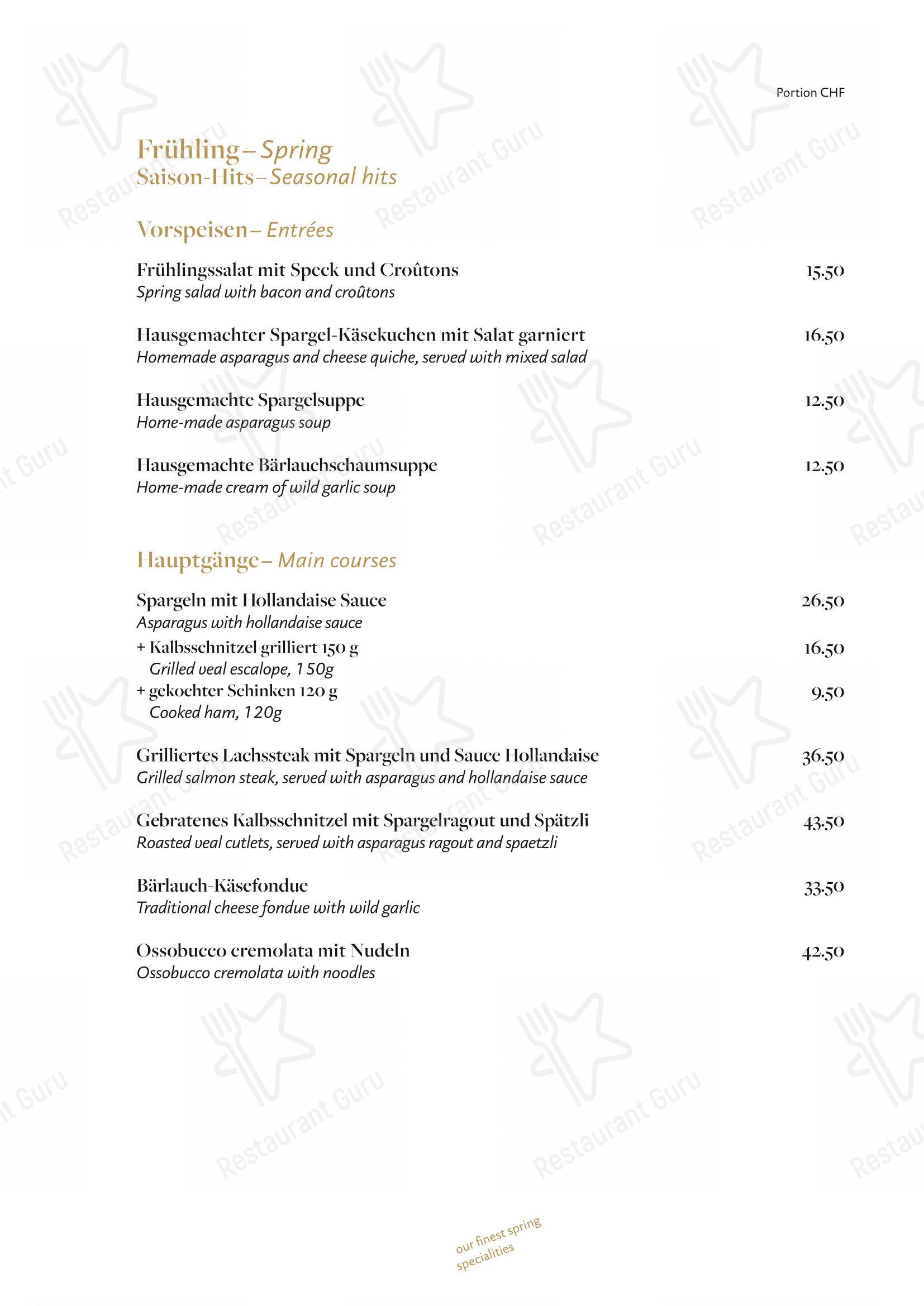 Ночное меню per Swiss Chuchi Restaurant in Zurigo
