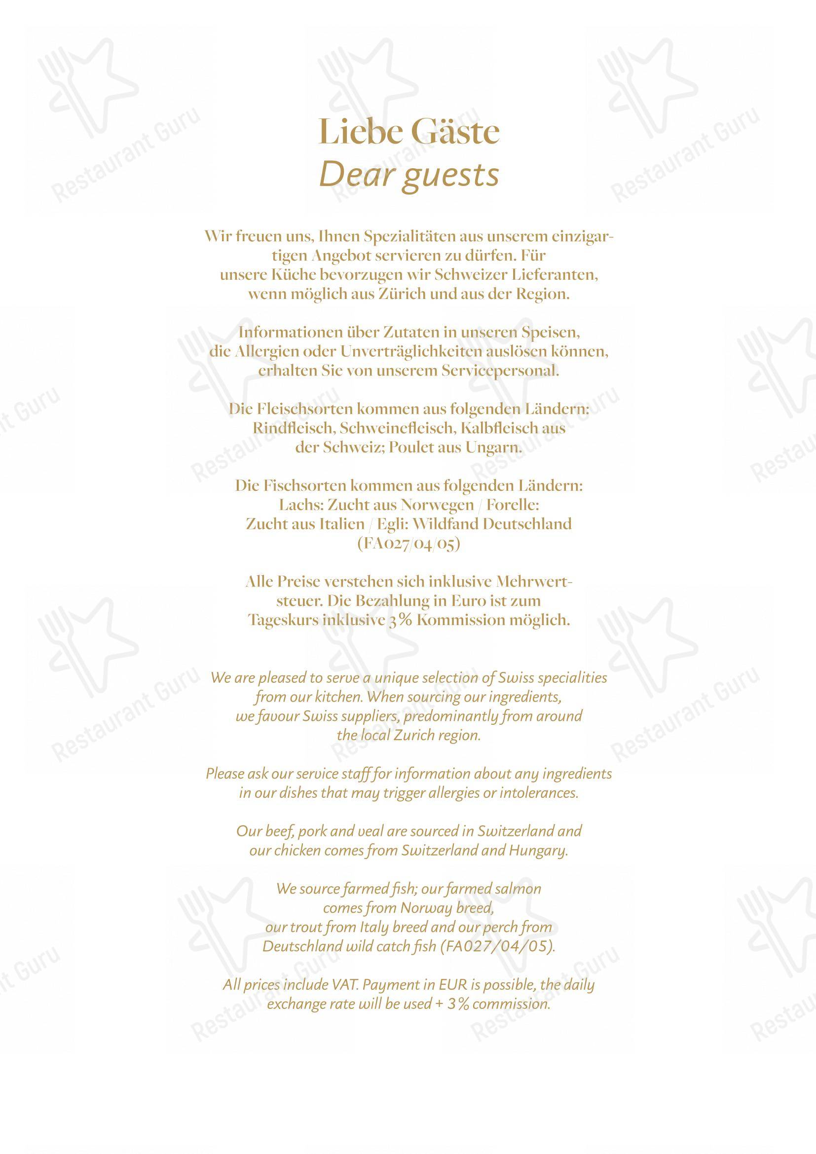 Menu di Swiss Chuchi Restaurant - Ночное меню