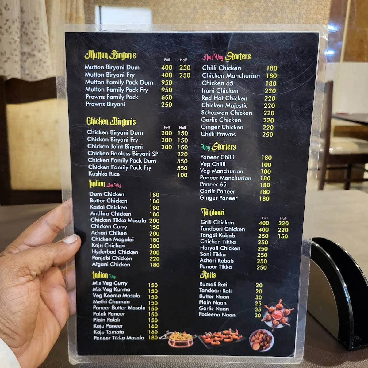 Syed Royal family restaurant menu