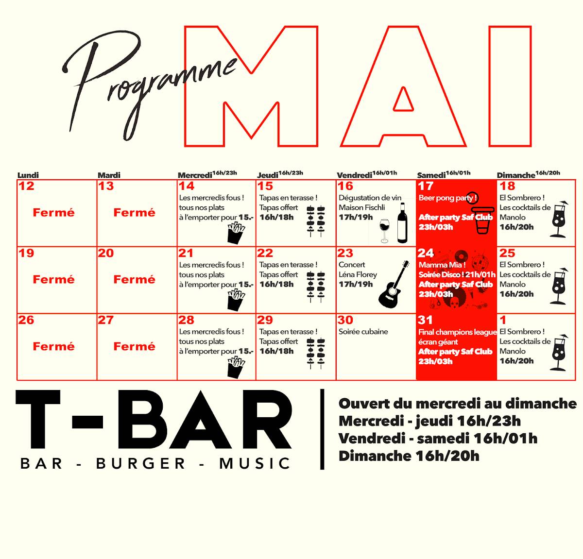 Menu di T-BAR 