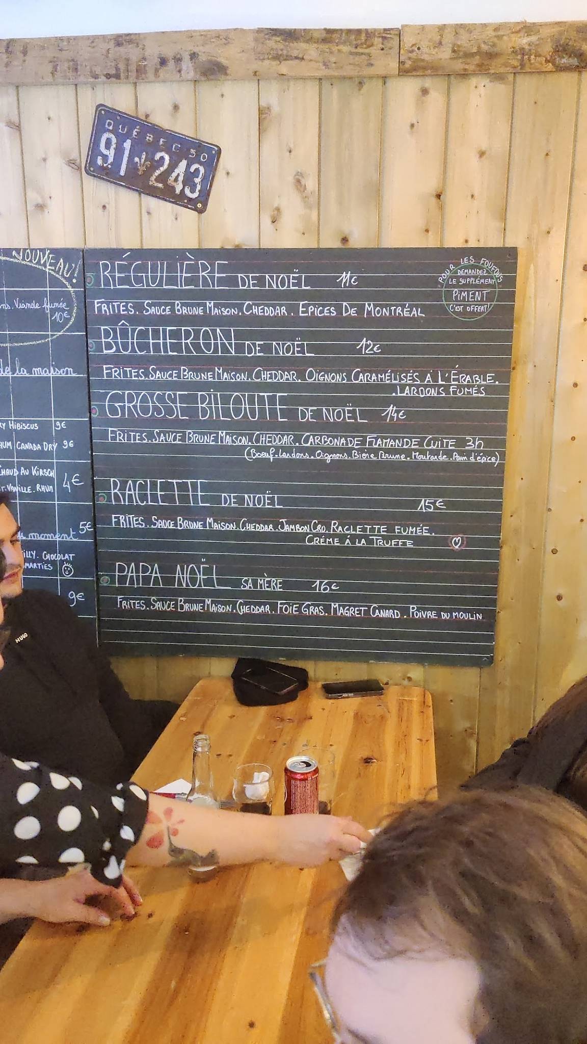 Menu de TABARNAK