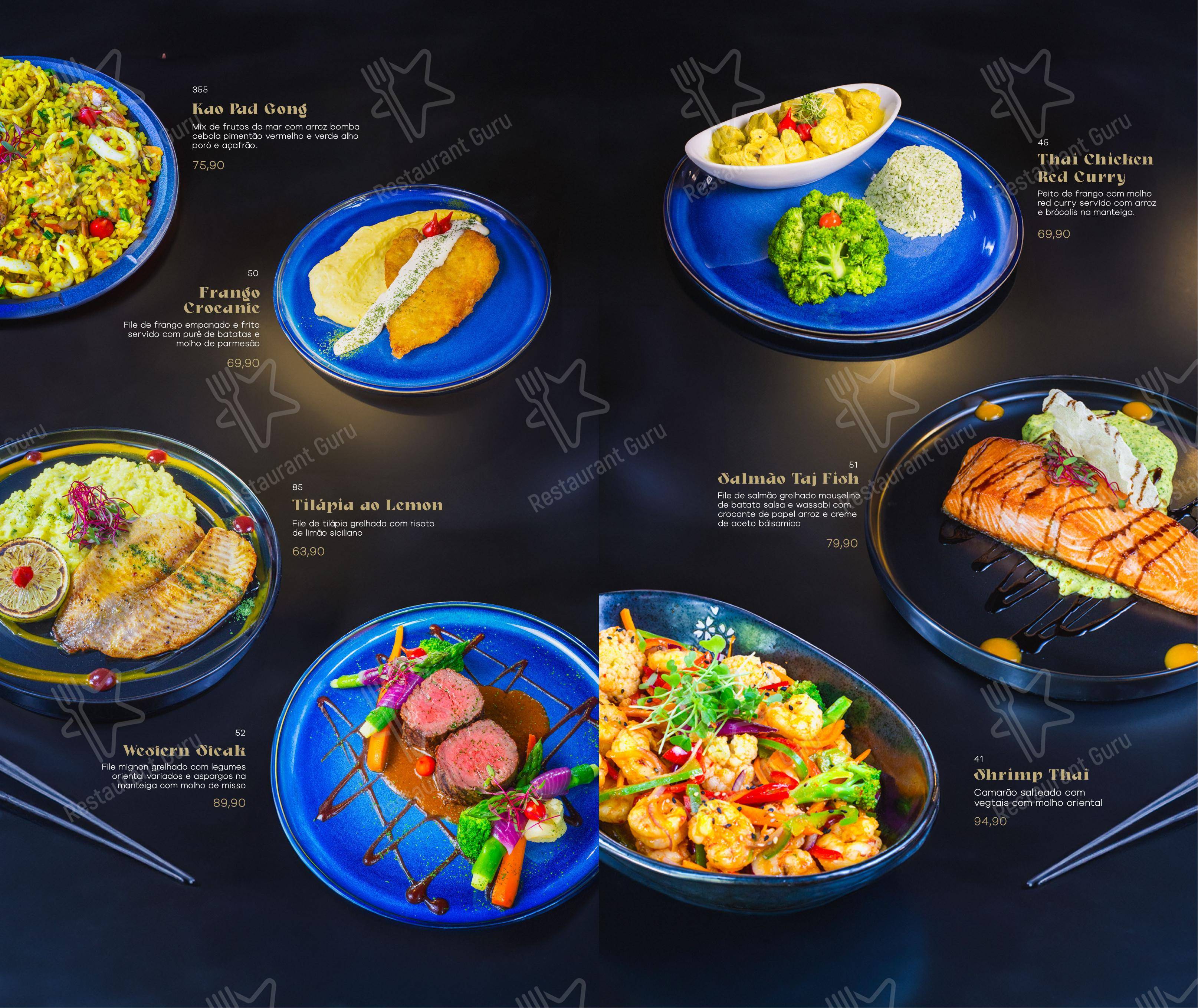 Menu para TAJ Foz em Foz do Iguaçu