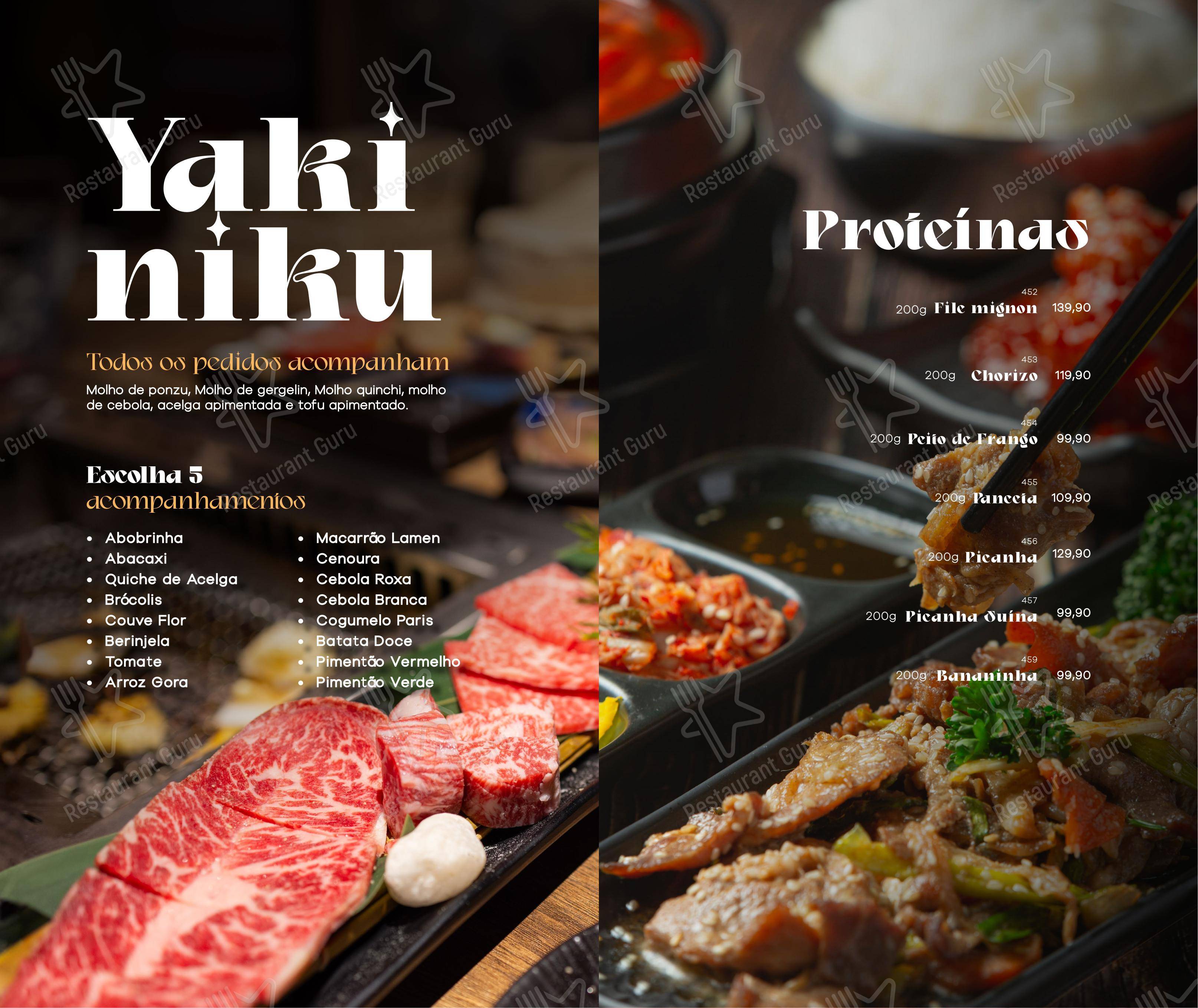 TAJ Foz em Foz do Iguaçu - Menu