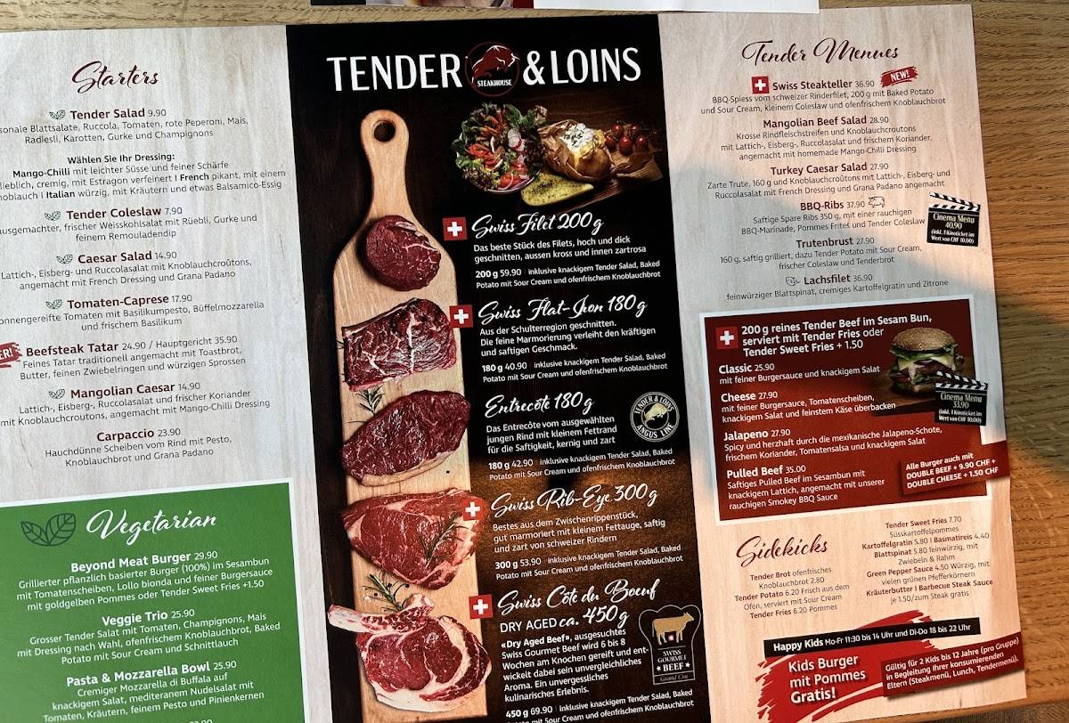 Menu di TENDER & LOINS 