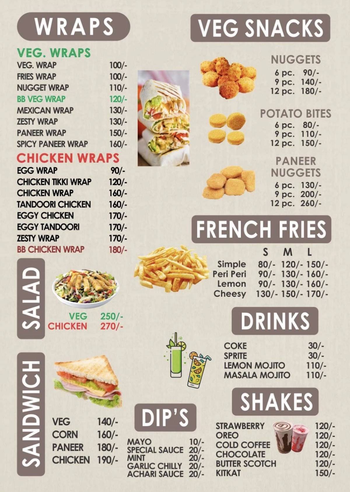 THE BURGER BITE menu