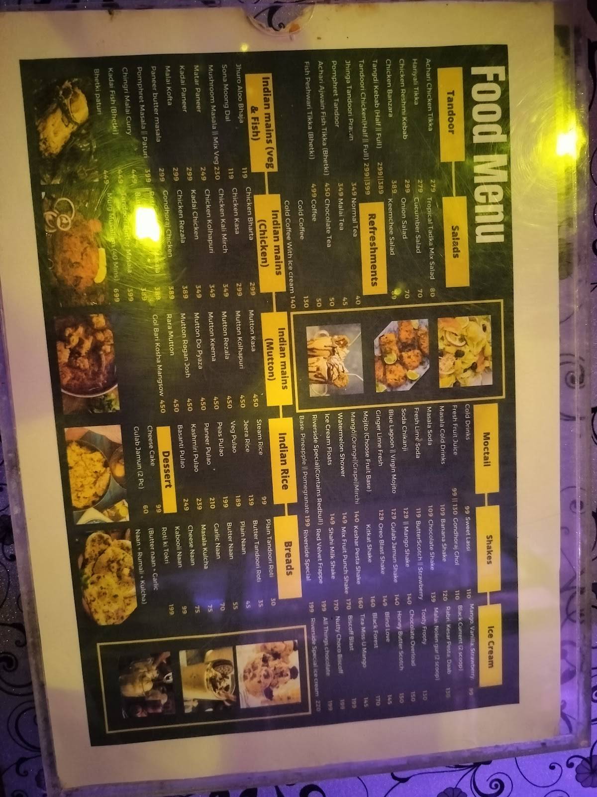 THE RIVERSIDE menu