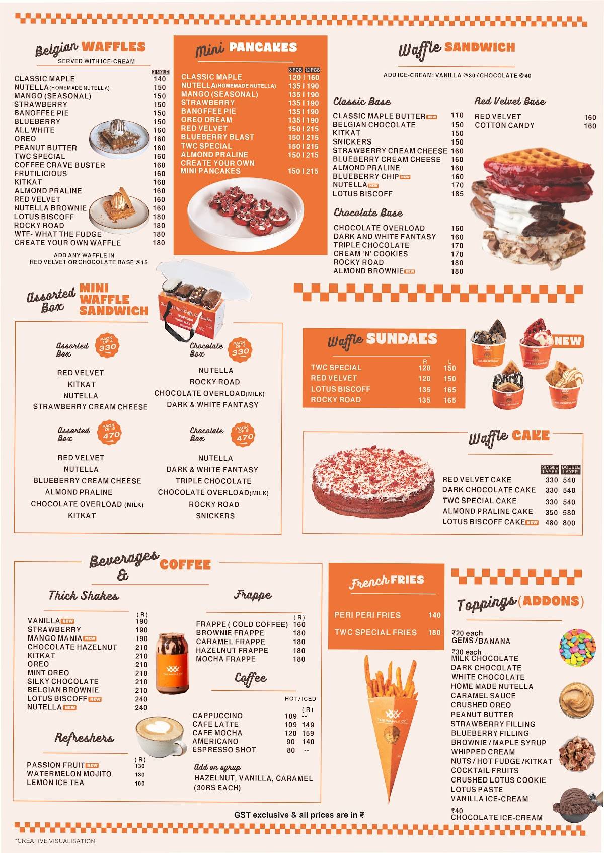 THE WAFFLE CO. menu