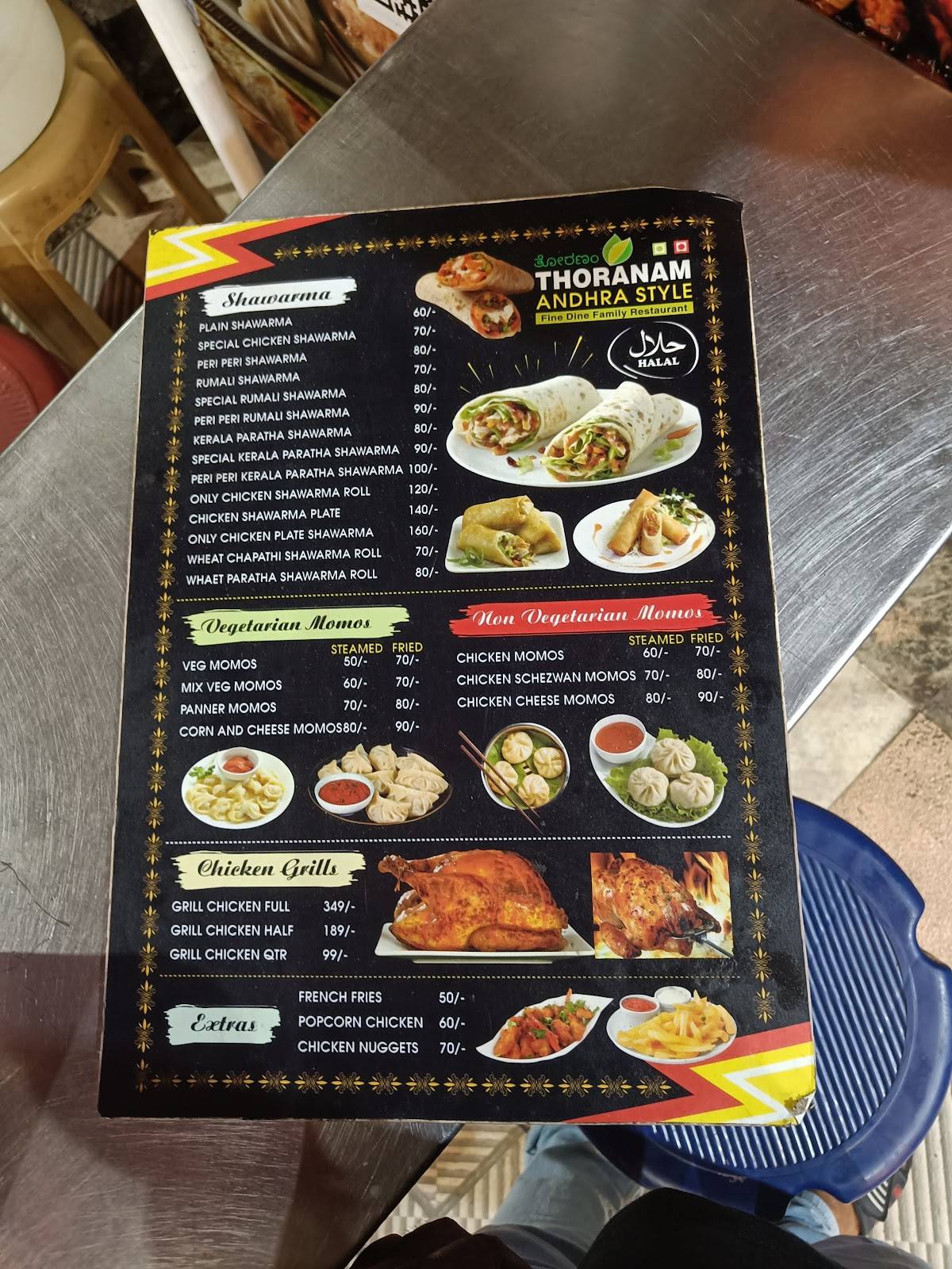 THORANAM RESTAURANT menu